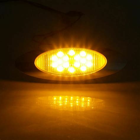 10x 65amber Led Semi Truck Trailer Side Marker Clearance Lights Wchrome Bezel Ebay