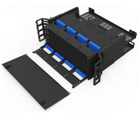 19 4u Ultra Hd Patch Panel Holds Up To X48 Slim High Density Cassetes 12 Fibers Each 576