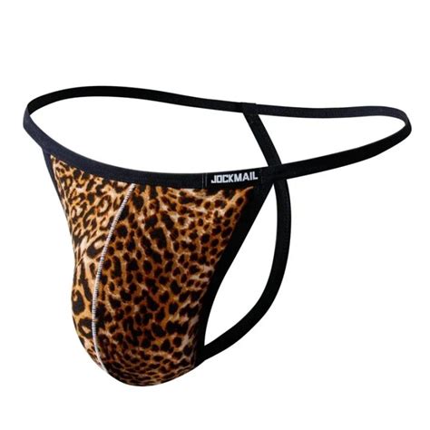 Underpants Men Sexy Underwear Leopard Print Panties Lingerie Jockstrap Bikini G String Thong