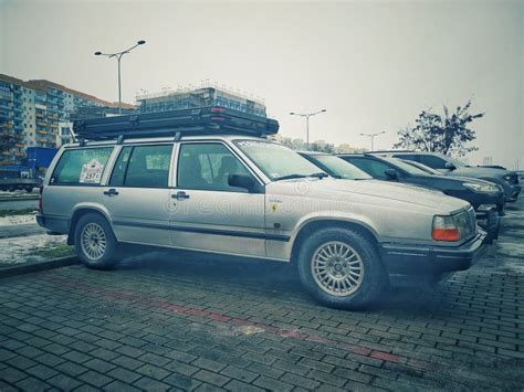 Old Veteran Swedish Station Wagon Metal Grey Car Volvo Gle Parked