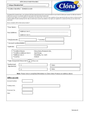 Fillable Online The SEPA Creditor Identifier Fax Email Print PdfFiller