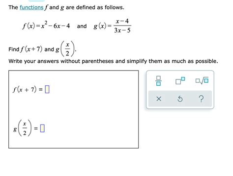 Solved The Functions F And G Are Defined As