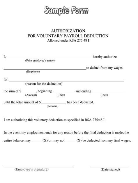 Payroll Deduction Template Free PRINTABLE TEMPLATES