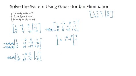 S Solve A System Using Gauss Jordan Elimination Example Youtube