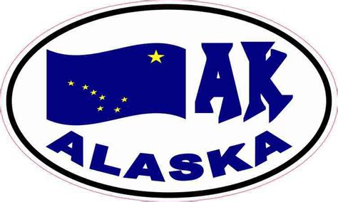 5in X 3in Oval AK Alaska Flag Sticker Vinyl Luggage Decal Vehicle Stickers