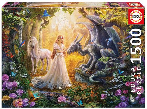 Educa Casse T Te Pi Ces Dragon Princesse Et Licorne Casse