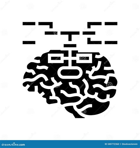 Mind Map Brainstorm Glyph Icon Vector Illustration Stock Illustration