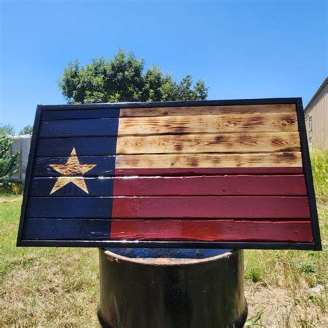 Flag – Rustic Texas Flag Framed – 5G Woodshop