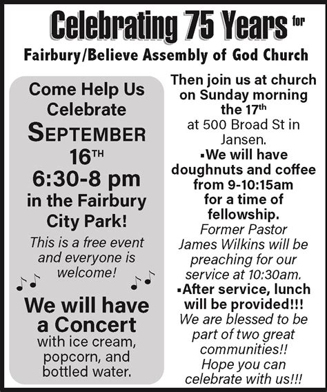 Assembly of God Celebration - Fairbury.com