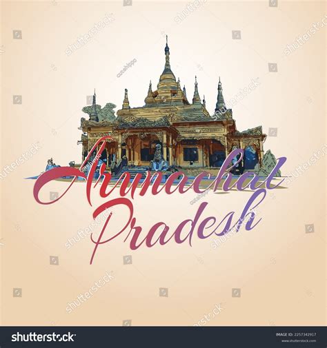 Creative Banner State Arunachal Pradesh India Stock Vector Royalty