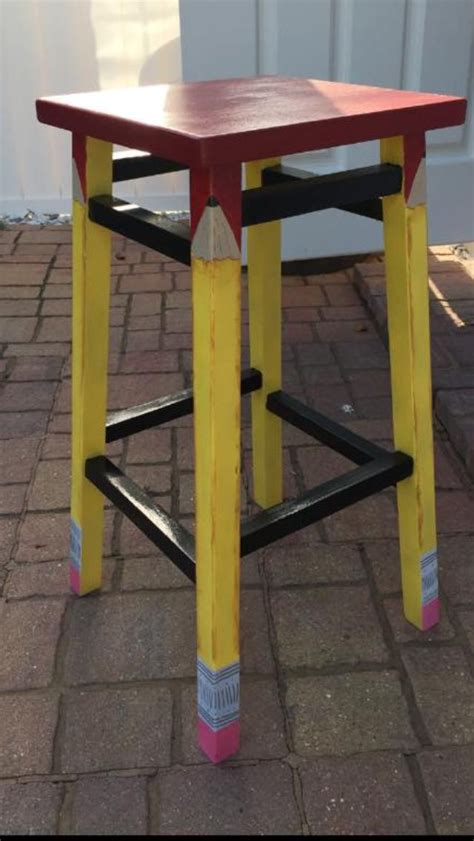 Pencil Stool for classroom - paint legs to look like pencils. Super ...