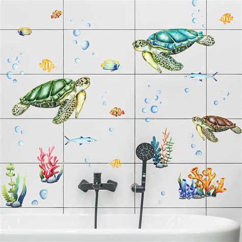 Ocean Sea Turtle Wall Decals Ocean Grass Seaweed Stickers