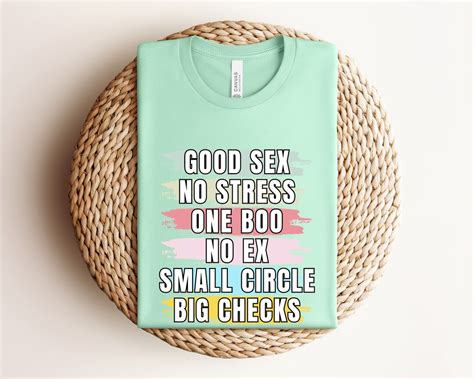 Good Sex No Stress One Boo No Ex Small Circle Big Checks T Shirt Funny