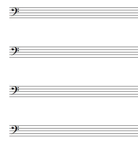 Free Printable Bass Clef Manuscript Paper Domedolf