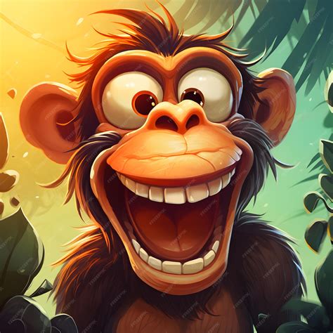 Premium AI Image | A funny goofy monkey illustration