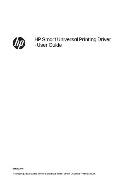 Fillable Online Hp Smart Universal Printing Driver User Guide Fax Email Print Pdffiller