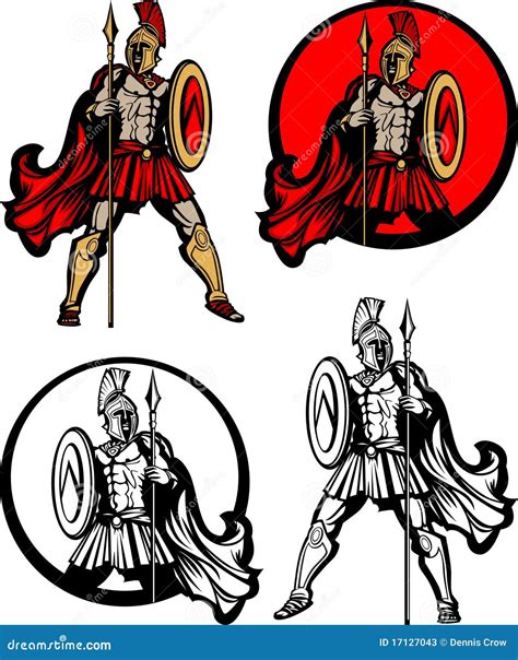 Spartan Roman Greek Mascot Logo Stock Vector Illustration Of Standing