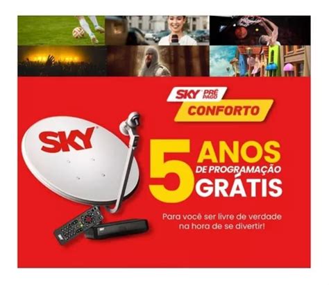 Sky Pré Pago Conforto Hd 5 Anos De Progarmação Parcelamento sem juros