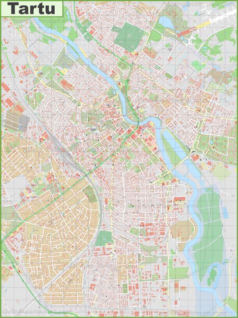 Large detailed map of Tartu - Ontheworldmap.com