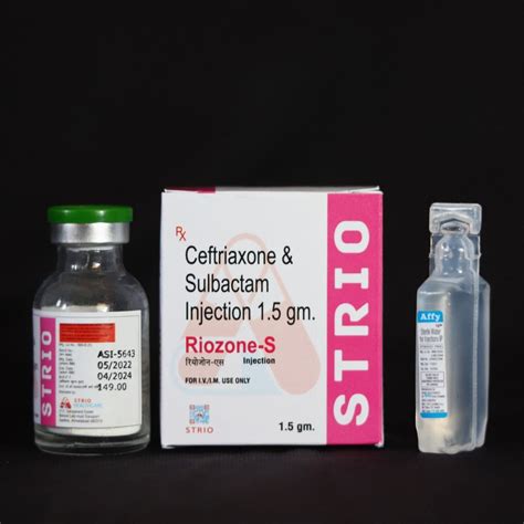 Riozone S Ceftriaxone And Sulbactam Injection 1 5 Gm At Rs 149 Vial In