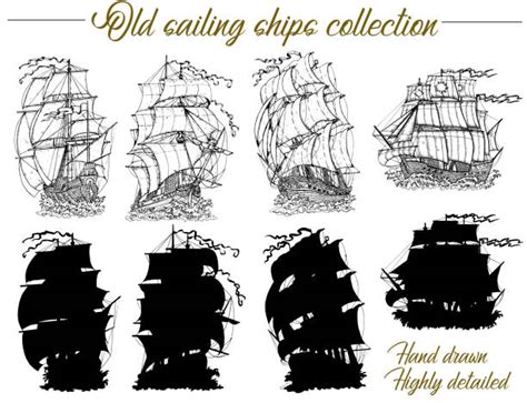 Pirate Ship Silhouette Tattoo