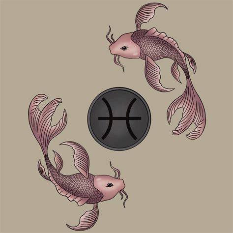 I Made This Drawing To Represent The Pisces Zodiac Sign Two Koi Fish