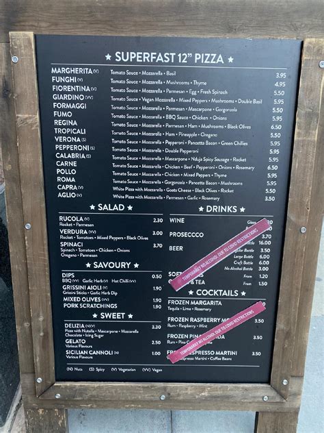 Menu at Pizza Union pizzeria, London, 246-250 Pentonville Rd