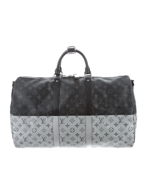 Louis Vuitton New Monogram Black Silver Top Handle Mens Travel Duffle Bag At 1stdibs Silver