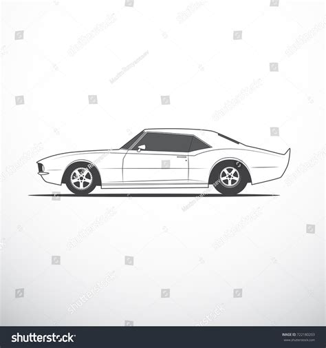 Vector American Muscle Car Side View Stock Vector (Royalty Free) 722180203