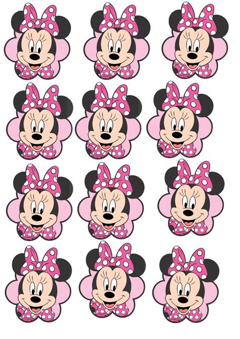 Tags Para Cupcake Da Minie Rosa Minnie Mouse Cupcake Toppers Minnie