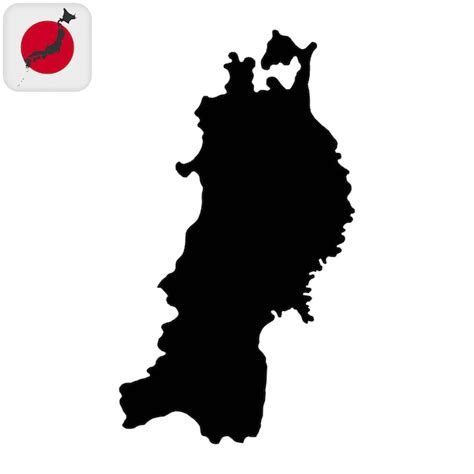 Premium Vector Tohoku Map Japan Region Vector Illustration