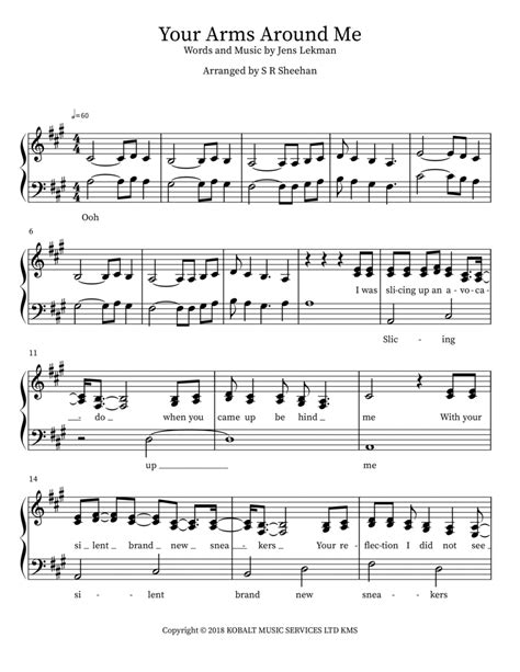 Your Arms Around Me By Jens Martin Lekman Digital Sheet Music For