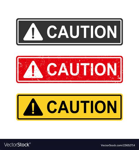 Caution sign set Royalty Free Vector Image - VectorStock