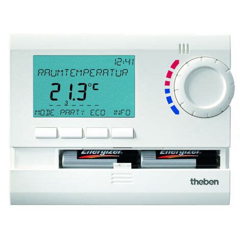 THERMOSTAT D AMBIANCE DIGITAL 3 PROGRAMMABLE 24H 7J PILES THEBEN 8119132