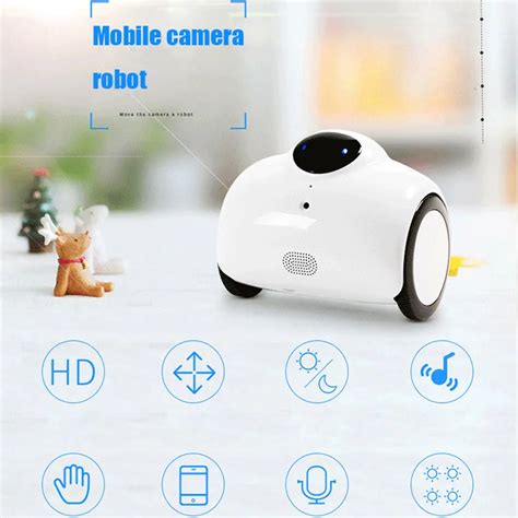 NEW HD Webcam robot Camera Built in battery WIFI mic speare Support mobile remote control for ...