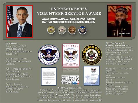 The US Presidential Service Volunteers Award - The WOMA GROUP