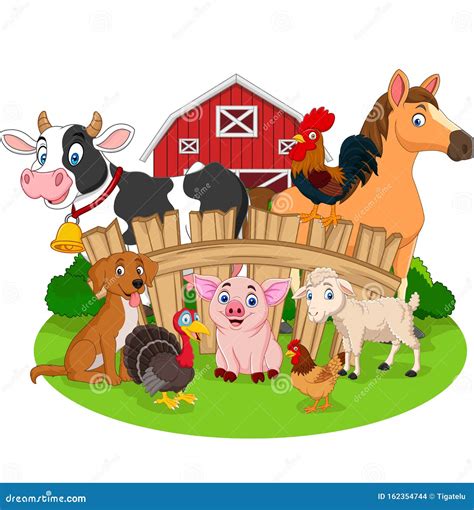 Collection Of Farm Animals Cartoon Vector Illustration | CartoonDealer ...