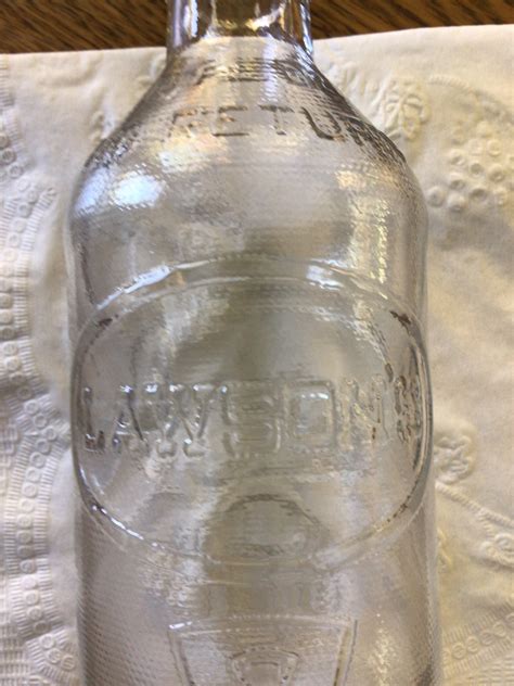 Vintage Lawsons 10 Oz Glass Milk Bottle Etsy