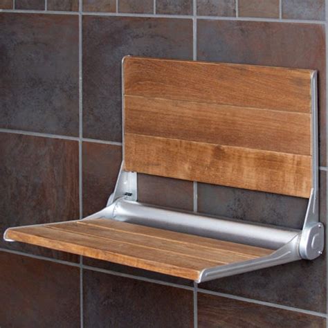 Teak Shower Seat with Backrest - Bathroom | Teak shower seat, Shower ...