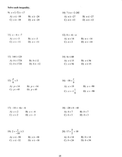 Algebra For Th Grade Worksheets