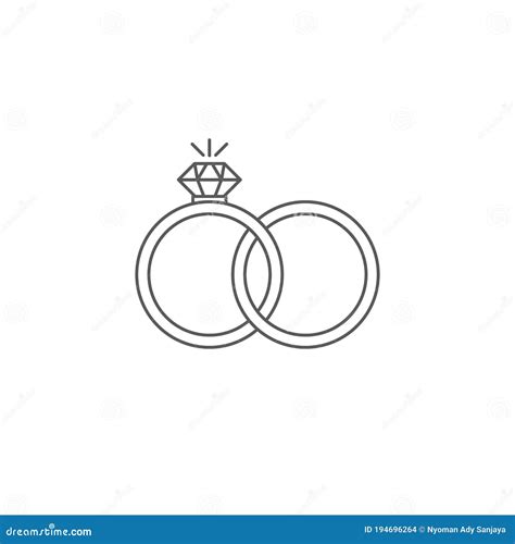 Icono Vector De Anillo De Compromiso Aislado En Fondo Blanco