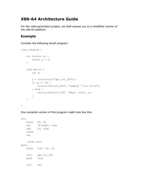 X86 64 Architecture Guide Example