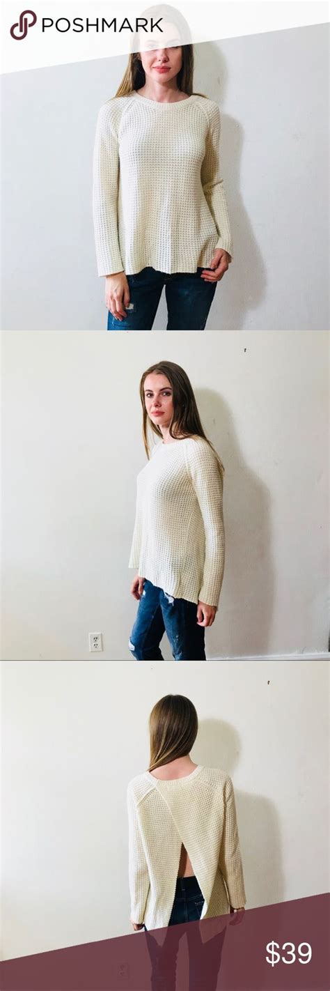 Olive And Oak Waffle Knit Split Back Sweater M Clothes Design