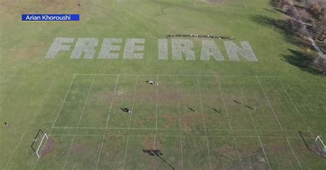 Protesters in Chicago spell out 'Free Iran' in white flags visible to ...