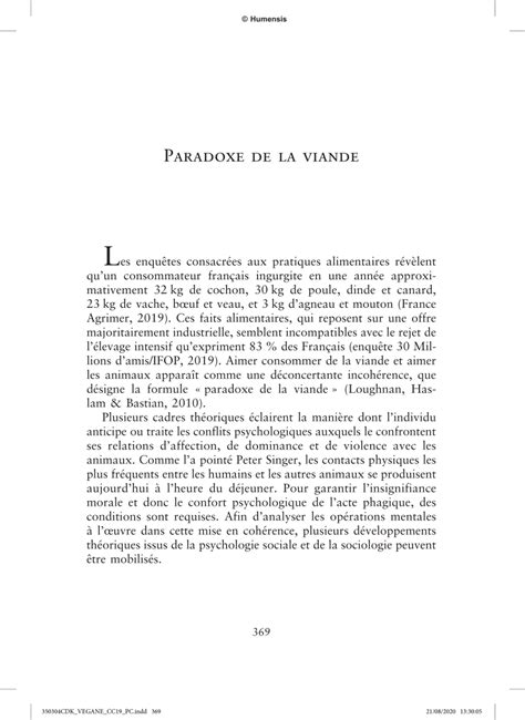 PDF Paradoxe De La Viande