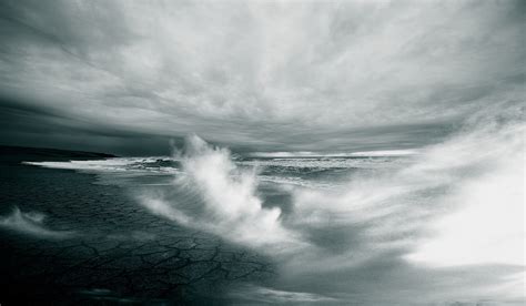 Poze mare coastă apă natură ocean orizont nor Alb și negru