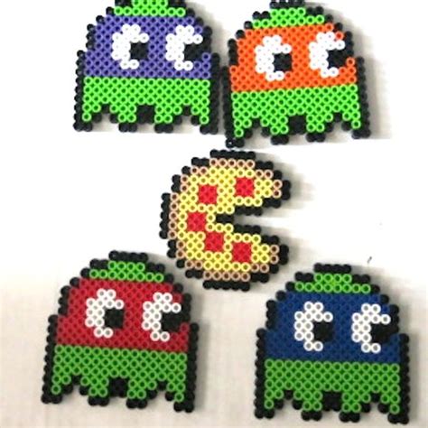 Perler Beads Ninja Turtle Pac Man In Perler Beads Perler Bead