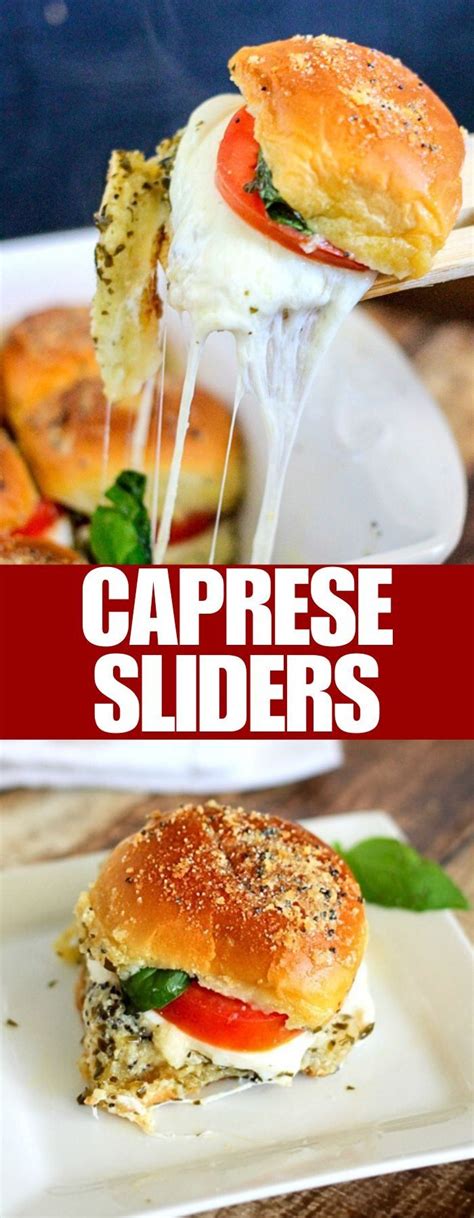 Caprese Sliders Are Filled With Tomatoes Mozzarella Basil And Pesto For The Perfect Bite Easy