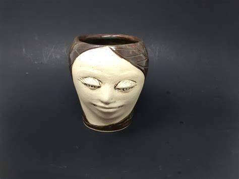 Ceramic Face Vase Pottery Head Vase Ceramic Art Vase Etsy