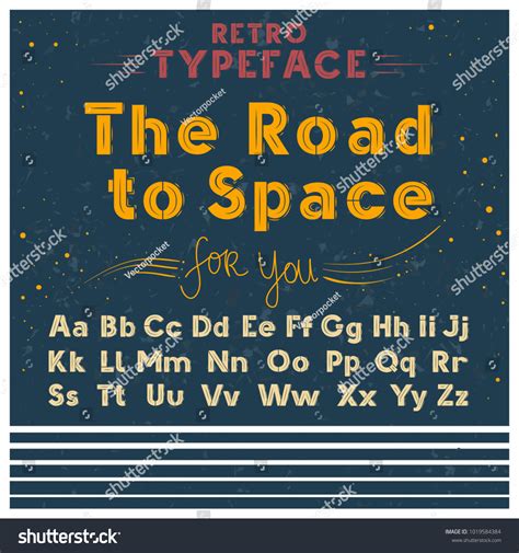 Retro Font Vintage Poster Sketch Style Stock Vector (Royalty Free ...